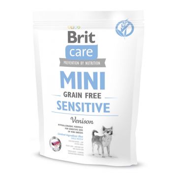 BRIT Care Mini Sensitive, XS-S, Vânat, hrană uscată fără cereale câini, sensibilităţi digestive, 400g