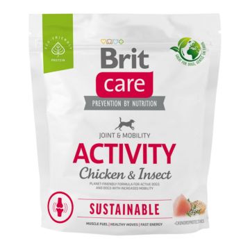 BRIT Care Sustainable Activity, XS-XL, Pui și Insecte, hrană uscată câini, activitate intensă, sistem articular, 1kg