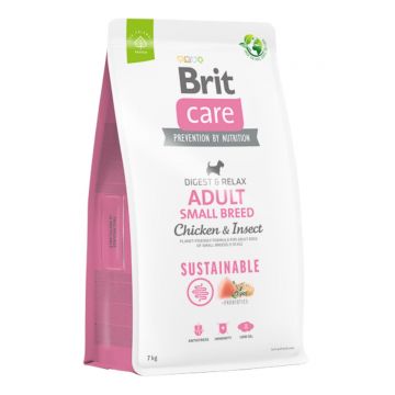 BRIT Care Sustainable, Digest & Relax, XS-S, Pui și Insecte, hrană uscată câini, sistem digestiv BRIT Care Sustainable Adult Small Breed, XS-S, Pui și Insecte, hrană uscată câini, sistem digestiv, 7kg