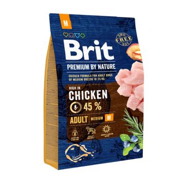 BRIT Premium By Nature Adult Medium Breed, M, Pui, hrană uscată câini, 3kg