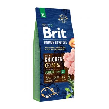 BRIT Premium By Nature Junior Giant Breed, XL, Pui, hrană uscată câini junior, 15kg