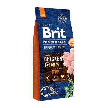 BRIT Premium By Nature Sport, Pui, hrană uscată câini, activitate intensă, 15kg