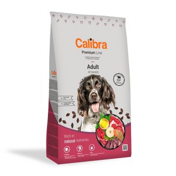 CALIBRA Premium Line Adult, Vită, hrană uscată câini, 12kg