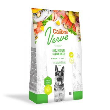 CALIBRA Verve GF M și L, Somon și Hering, hrană uscată fără cereale câini, 2kg