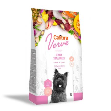 CALIBRA Verve GF Senior S, Pui și Rată, hrană uscată fără cereale câini senior, 1.2kg