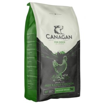 CANAGAN Free Range Chicken, XS-XL, Pui, hrană uscată fără cereale câini junior & adult, 2kg