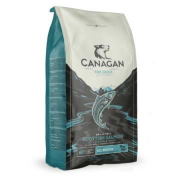 CANAGAN Scottish Salmon, XS-XL, Somon, hrană uscată fără cereale câini junior & adult, 12kg