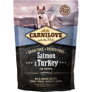 CARNILOVE Junior S-XL, Somon și Curcan, hrană uscată fără cereale câini junior, 1.5kg