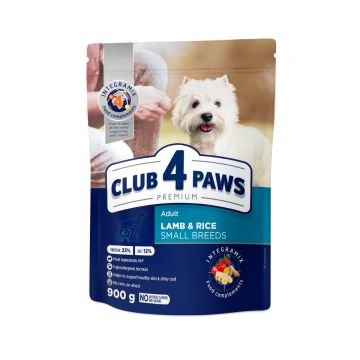 CLUB 4 PAWS Premium, XS-S, Miel și Orez, hrană uscată câini, alergii, 900g