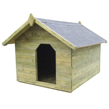 Cușcă câine de grădină acoperiș detașabil lemn de pin tratat