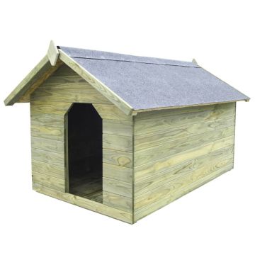 Cușcă câine de grădină acoperiș detașabil lemn pin tratat
