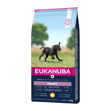 EUKANUBA Basic Puppy L-XL, Pui, hrană uscată câini junior, 15kg