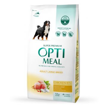 OPTIMEAL Adult L-XL, Pui, hrană uscată câini OPTIMEAL Adult, L-XL, Pui, hrană uscată câini, 1.5kg