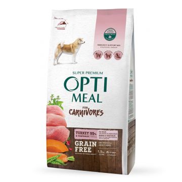 OPTIMEAL, Curcan cu Legume, hrană uscată fără cereale câini OPTIMEAL, XS-XL, Curcan și Legume, hrană uscată fără cereale câini, 10kg