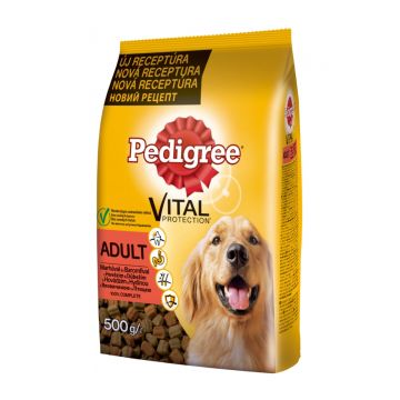 PEDIGREE Vital Protection Adult, Vită și Pasăre, hrană uscată câini, 500g