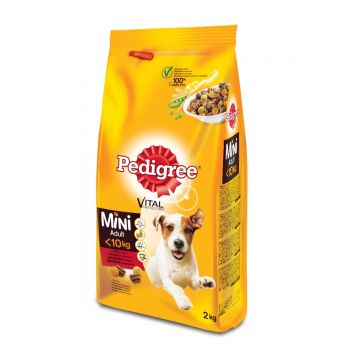 PEDIGREE Vital Protection Mini Adult, Vită și Legume, hrană uscată câini, 2kg