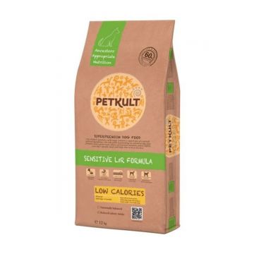 PETKULT Sensitive L&R Low Calories, Miel şi Orez, hrană uscată câini, managementul greutății, 12kg