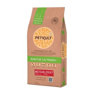 PETKULT Sensitive L&R Medium Adult, Miel şi Orez, hrană uscată câini, 2kg