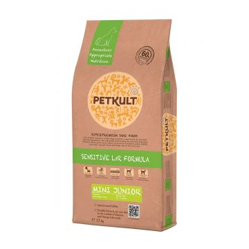 PETKULT Sensitive L&R Mini Junior, Miel şi Orez, hrană uscată câini junior, 2kg