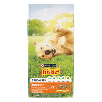 PURINA Friskies Adult Balance, Pui cu Legume, hrană uscată câini, 15kg