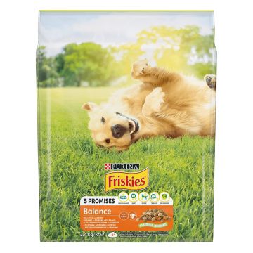 PURINA Friskies Adult Balance, Pui cu Legume, hrană uscată câini, 2.4kg