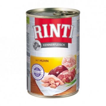 RINTI, XS-XL, Pui, conservă hrană umedă fără cereale câini, (în suc propriu), 400g