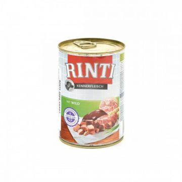 RINTI, XS-XL, Vânat, conservă hrană umedă fără cereale câini, (în suc propriu), 400g