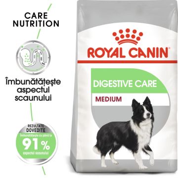 Royal Canin Medium Digestive Care, hrană uscată câini, confort digestiv, 3kg