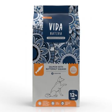 VIDA NATIVA Nordica, M-XL, Somon și dovleac, hrană uscată fără cereale câini, 12kg