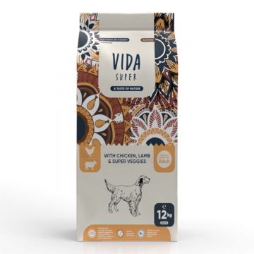 VIDA SUPER Hunting, M-XL, Pui, Miel și Legume, hrană uscată câini, 12kg