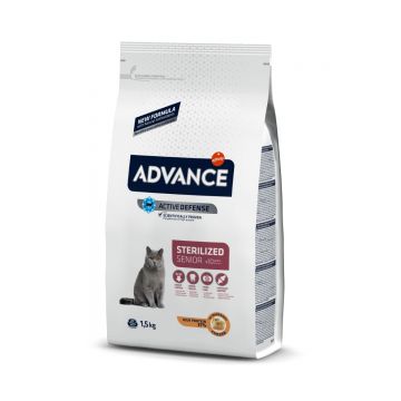 ADVANCE Cat Sterilized Senior, Pui, hrană uscată pisici sterilizate senior ADVANCE Senior Sterilized, Pui, hrană uscată pisici sterilizate senior, 1.5kg