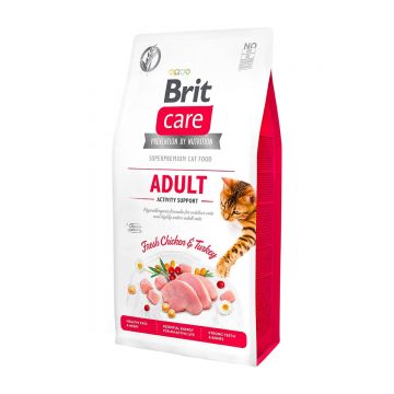 BRIT Care Adult Activity Support, Pui și Curcan, hrană uscată fără cereale pisici, activitate intensă, 2kg