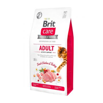 BRIT Care Adult Activity Support, Pui și Curcan, hrană uscată fără cereale pisici, activitate intensă, 400g