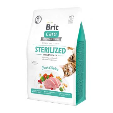 BRIT Care Sterilized Urinary Health, Pui, hrană uscată fără cereale pisici sterilizate, sensibilități urinare, 400g