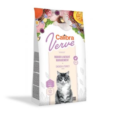CALIBRA Verve GF Indoor & Weight, Pui, hrană uscată fară cereale pisici, managementul greutății, 3.5kg