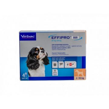 EFFIPRO Duo SD, deparazitare externă câini, pipetă repelentă, XS-S(2 - 10kg), 4buc ieftin