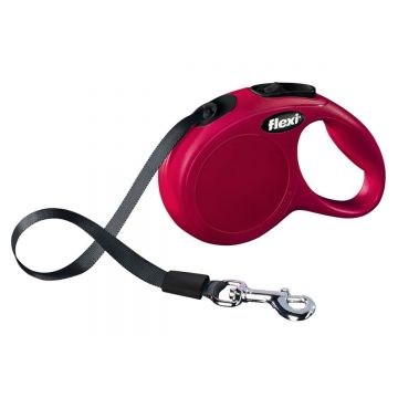 FLEXI Classic Cord, lesă retractabilă câini, bandă FLEXI Classic XS Cord, lesă retractabilă câini, 12kg, bandă, 3m, roșu de firma originala