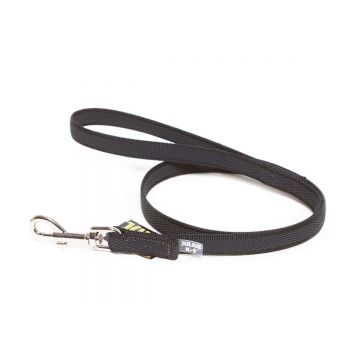 JULIUS-K9 Color & Gray, lesă antiderapantă cu mâner câini, textil, bandă JULIUS-K9 Color & Gray, lesă antiderapantă cu mâner câini, 30kg, textil, bandă, 14mm x 1m, negru