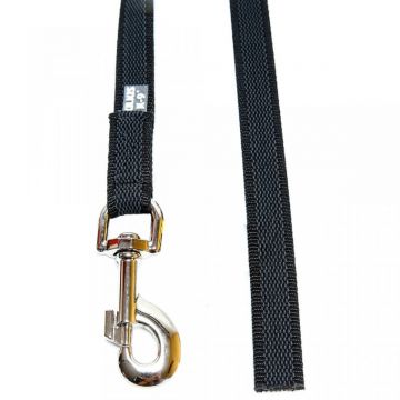 JULIUS-K9 Color & Gray, lesă antiderapantă cu mâner câini, textil, bandă JULIUS-K9 Color & Gray, lesă antiderapantă cu mâner câini, 50kg, textil, bandă, 14mm x 2m, negru