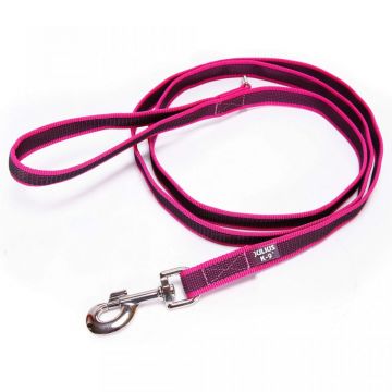 JULIUS-K9 Color & Gray, lesă antiderapantă cu mâner câini, textil, bandă JULIUS-K9 Color & Gray, lesă antiderapantă cu mâner câini, 50kg, textil, bandă, 20mm x 1m, roz