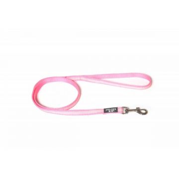 JULIUS-K9 IDC Tubular webbing, lesă cu fire flourescente cu mâner câini, nylon, bandă JULIUS-K9 IDC Tubular webbing, lesă cu fire reflectorizante cu mâner câini, nylon, bandă, 14mm x 1m, roz de firma originala