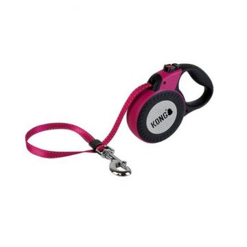 Lesa Retractabila Kong Reflect M, 5m-30 Kg, Fucsia ieftina