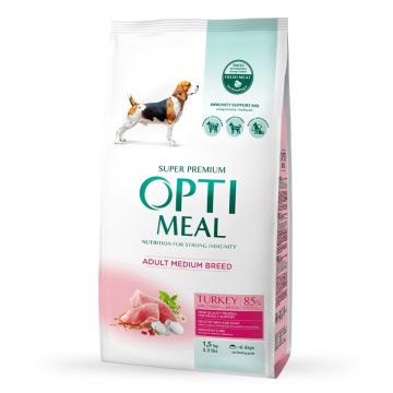 OPTIMEAL Adult M, Curcan, hrană uscată câini OPTIMEAL Adult, M, Curcan, hrană uscată câini, 1.5kg