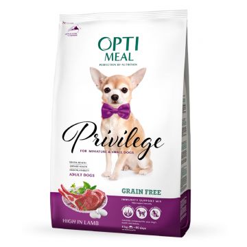 OPTIMEAL Privilege XS-S, Miel, hrană uscată fără cereale câini OPTIMEAL Privilege, XS-S, Miel, hrană uscată fără cereale câini, 4kg
