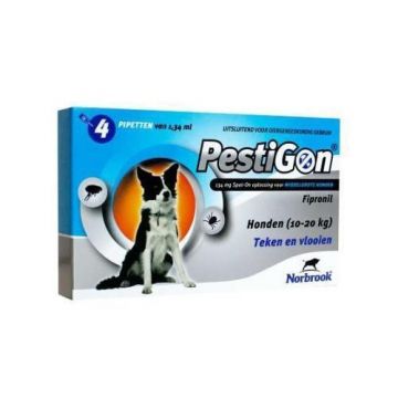 Pestigon Dog M, 10-20 kg, 4 pipete ieftin