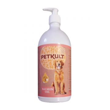 PETKULT Ulei de Somon, supliment piele şi blana câini şi pisici, 300ml de firma original